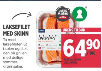 Meny Lerøy laksefilet tilbud
