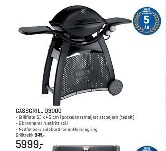 Jernia Gassgrill q3000 tilbud