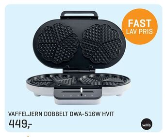 Vaffeljern dobbelt dwa-516w hvit