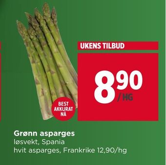 Meny Grønn asparges tilbud
