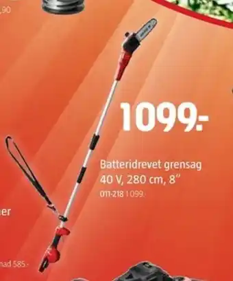 Jula Batteridrevet grensag 40 V, 280 cm, 8" tilbud