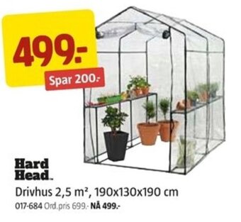 Jula Drivhus 2,5 m², 190x130x190 cm tilbud