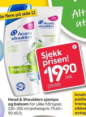Rusta Head & Shoulders sjampo og balsam tilbud