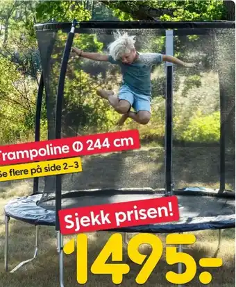 Rusta Trampoline Ø 244 cm tilbud