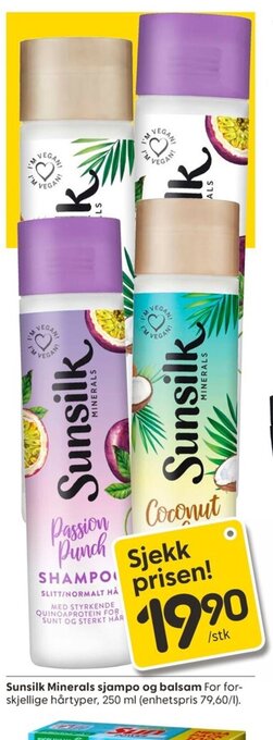 Rusta Sunsilk Minerals sjampo og balsam tilbud