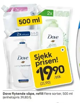 Rusta Dove flytende såpe, refill tilbud