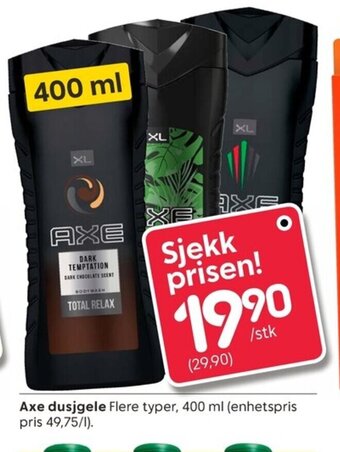 Rusta Axe dusjgele tilbud