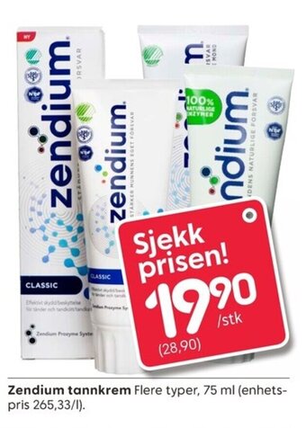 Rusta Zendium tannkrem tilbud