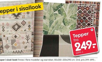 Rusta Tepper i sisal-look tilbud