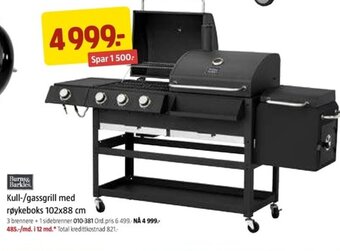 Jula Kull-/gassgrill med røykeboks 102x88 cm tilbud