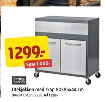 Jula Utekjøkken med skap 80x85x44 cm tilbud