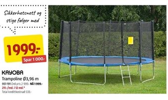 Jula Kayoba Trampoline Ø3,96 m tilbud
