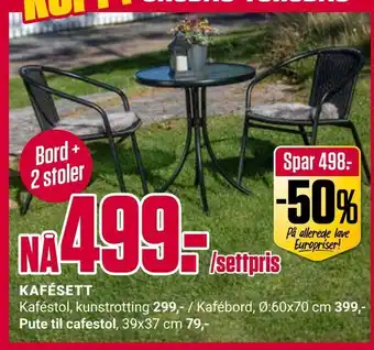 Europris Bord + 2 stoler tilbud