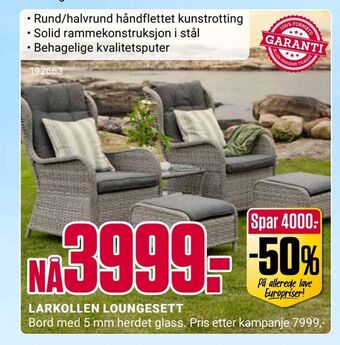 Europris Larkollen loungesett tilbud