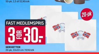 Europris Servietter tilbud