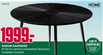 Europris Bonum hagebord tilbud