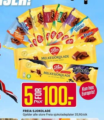 Europris Freia sjokolade tilbud