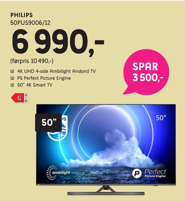 ELON PHILIPS 50PUS9006/12 tilbud