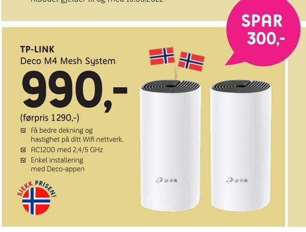 ELON Tp-link Deco M4 Mesh System tilbud