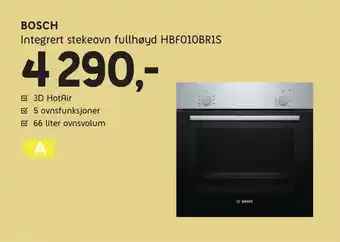 ELON Bosch Integrert stekeovn fullhøyd HBF010BR1S tilbud