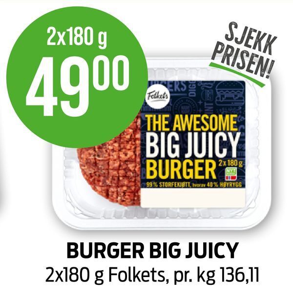 Kiwi Burger big juicy tilbud