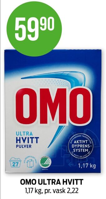 Kiwi Omo ultra hvitt tilbud