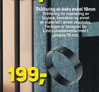 Megaflis Stålforing el-boks enkel 18mm tilbud