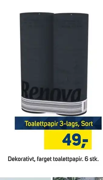 Megaflis Toalettpapir 3-lags, Sort tilbud