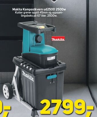 Megaflis Makita Kompostkvern ud2500 2500w tilbud