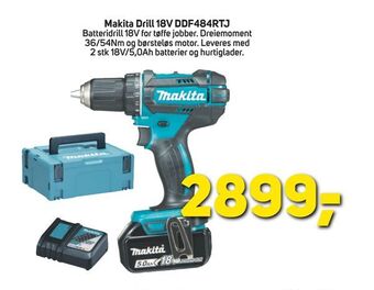 Megaflis Makita Drill 18V DDF484RTJ tilbud