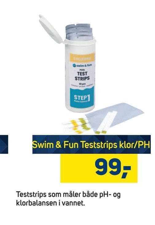 Megaflis Swim & Fun Teststrips klor/PH tilbud