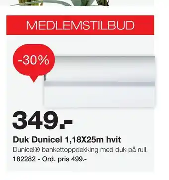 Staples Duk Dunicel 1,18X25m hvit tilbud