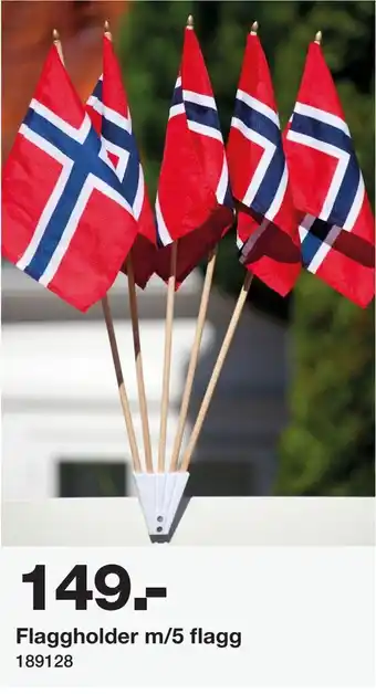 Staples Flaggholder m/5 flagg tilbud