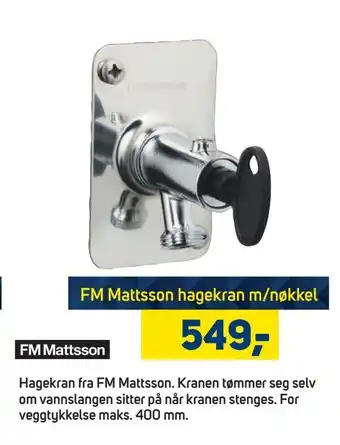 Megaflis FM Mattsson hagekran m/nøkkel tilbud