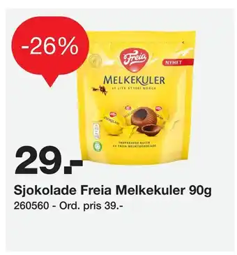 Staples Sjokolade Freia Melkekuler 90g tilbud