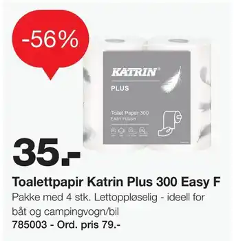 Staples Toalettpapir Katrin Plus 300 Easy F tilbud