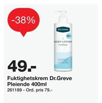 Staples Fuktighetskrem Dr.Greve Pleiende 400ml tilbud