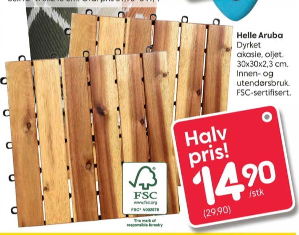 Rusta Ukjent terrasseflis tilbud