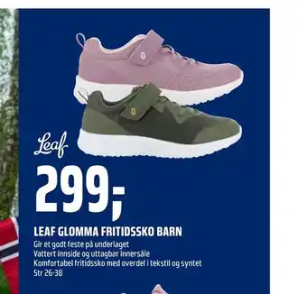 Coop Obs Leaf glomma fritidssko barn tilbud
