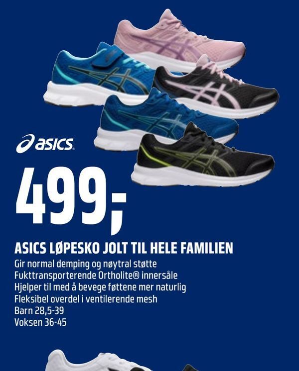 Coop Obs Asics løpesko jolt til hele familien tilbud
