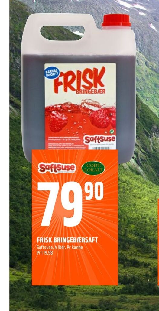 Coop Obs Frisk bringebærsaft tilbud