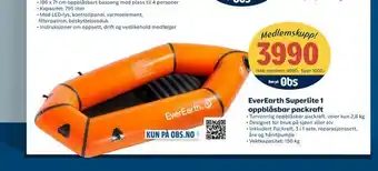 Coop Obs EverEarth Superlite 1 oppblåsbar packraft tilbud