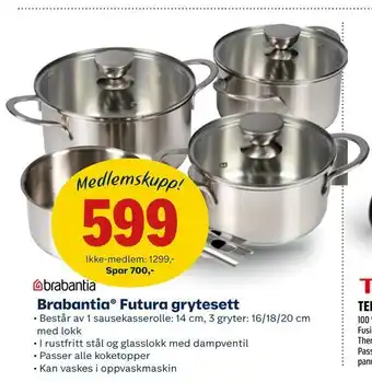 Coop Obs Brabantia® Futura grytesett tilbud