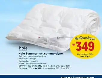 Coop Obs Høie Sommernatt sommerdyne tilbud