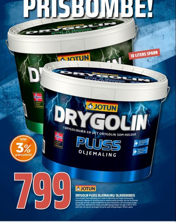 Coop Obs Drygolin pluss oljemaling/ oljedekkbeis tilbud