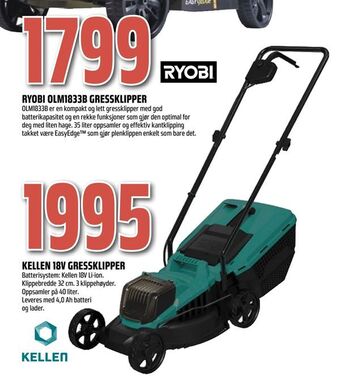 Coop Obs Kellen 18v gressklipper tilbud