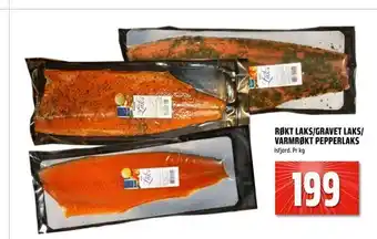Coop Obs Røkt laks/gravet laks/ varmrøkt pepperlaks tilbud