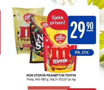 Rema 1000 Non stop/m peanøtt/m toffin tilbud