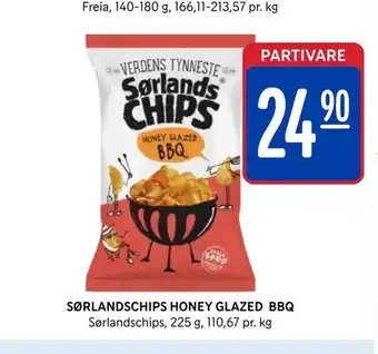 Rema 1000 Sørlandschips honey glazed bbq tilbud