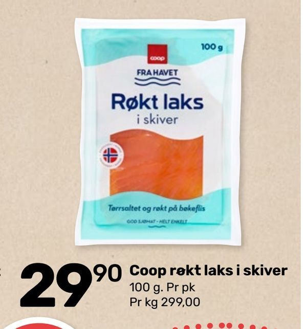 Matkroken Coop røkt laks i skiver tilbud